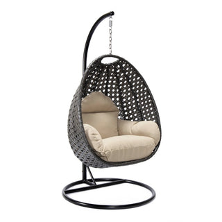 Charcoal Wicker Hanging Egg Swing Chair