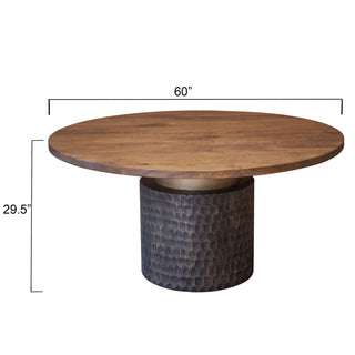 Vallarta 60" Round Dining Table in Mango Wood with Two Tone Finish