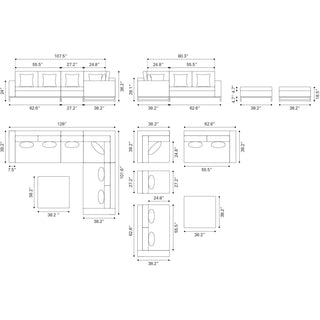 Corona del Mar Modular Sectional Set Gray