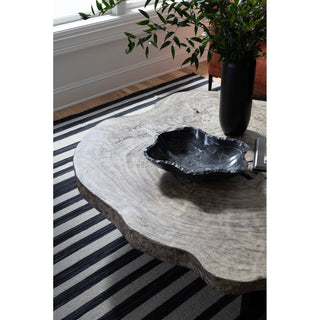 Floating Coffee Table with Black Legs, Gray Stone, Size Varies