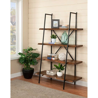 Alpine FurnitureLive Edge Bookshelf, Light WalnutLIVEEDGEBOOKSHELFAloha Habitat