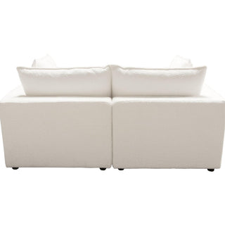 Diamond SofaIvy 2PC White Faux Shearling Modular Sofa (w) Feather Down SeatingIVY2SCWHAloha Habitat