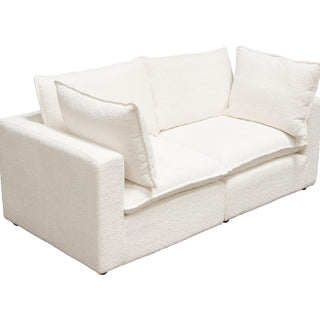 Diamond SofaIvy 2PC White Faux Shearling Modular Sofa (w) Feather Down SeatingIVY2SCWHAloha Habitat