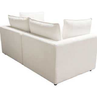 Diamond SofaIvy 2PC White Faux Shearling Modular Sofa (w) Feather Down SeatingIVY2SCWHAloha Habitat