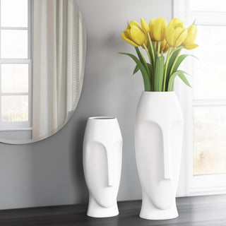 Howard ElliotAbstract Faces Matte White Ceramic Vases - Set of 234094Origins of Home