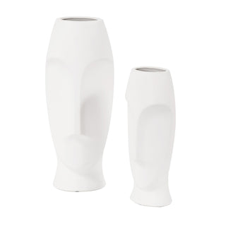 Howard ElliotAbstract Faces Matte White Ceramic Vases - Set of 234094Origins of Home