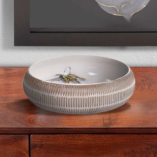 Howard ElliotCaramel Cream Ridged Ceramic Bowl88033Origins of Home