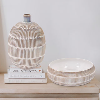 Howard ElliotCaramel Cream Ridged Ceramic Bowl88033Origins of Home