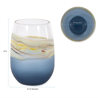 Howard ElliotCyprus Tall Wide Mouth Hand Blown Glass Vase44027Origins of Home