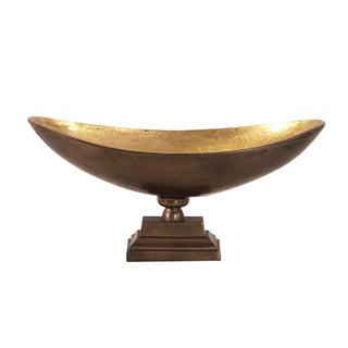 Howard ElliotOblong Bronze Footed Bowl with Gold Luster - Large35017Origins of Home