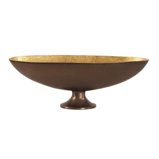 Howard ElliotOblong Bronze Footed Bowl with Gold Luster - Medium35019Origins of Home