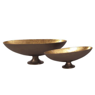 Howard ElliotOblong Bronze Footed Bowl with Gold Luster - Medium35019Origins of Home