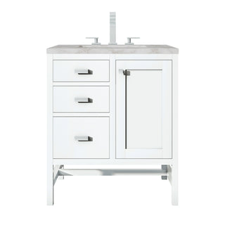 James Martin VanitiesAddison 30" Single Vanity, Glossy White w/ 3 CM Victorian Silver Quartz TopE444 - V30 - GW - 3VSLAloha Habitat