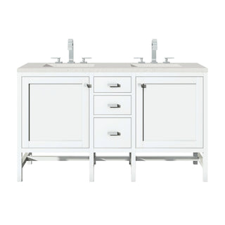 James Martin VanitiesAddison 60" Double Vanity, Glossy White w/ 3 CM Lime Delight Quartz TopE444 - V60D - GW - 3LDLAloha Habitat