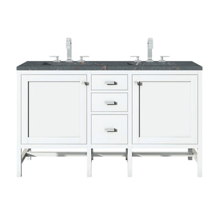 James Martin VanitiesAddison 60" Double Vanity, Glossy White w/ 3 CM Parisien Bleu Quartz TopE444 - V60D - GW - 3PBLAloha Habitat