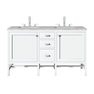 James Martin VanitiesAddison 60" Double Vanity, Glossy White w/ 3 CM Victorian Silver Quartz TopE444 - V60D - GW - 3VSLAloha Habitat