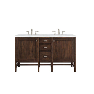 James Martin VanitiesAddison 60" Double Vanity, Mid - Century Acacia w/ 3 CM Arctic Fall Solid Surface TopE444 - V60D - MCA - 3AFAloha Habitat