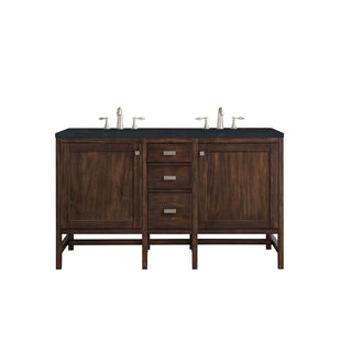 James Martin VanitiesAddison 60" Double Vanity, Mid - Century Acacia w/ 3 CM Charcoal Soapstone Quartz TopE444 - V60D - MCA - 3CSPAloha Habitat