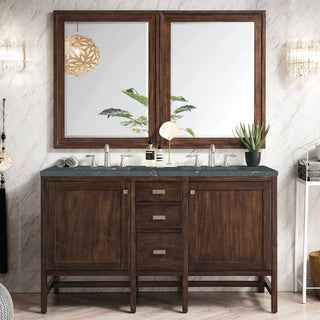 James Martin VanitiesAddison 60" Double Vanity, Mid - Century Acacia w/ 3 CM Parisien Bleu Quartz TopE444 - V60D - MCA - 3PBLAloha Habitat