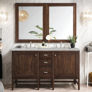 James Martin VanitiesAddison 60" Double Vanity, Mid - Century Acacia w/ 3 CM Victorian Silver Quartz TopE444 - V60D - MCA - 3VSLAloha Habitat