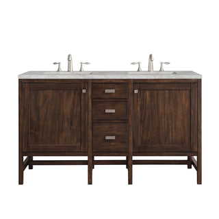 James Martin VanitiesAddison 60" Double Vanity, Mid - Century Acacia w/ 3 CM Victorian Silver Quartz TopE444 - V60D - MCA - 3VSLAloha Habitat