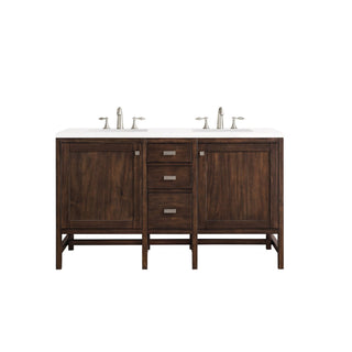 James Martin VanitiesAddison 60" Double Vanity, Mid - Century Acacia w/ 3 CM White Zeus Quartz TopE444 - V60D - MCA - 3WZAloha Habitat