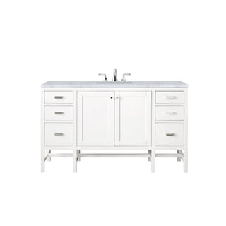 James Martin VanitiesAddison 60" Single Vanity, Glossy White w/ 3 CM Carrara White TopE444 - V60S - GW - 3CARAloha Habitat