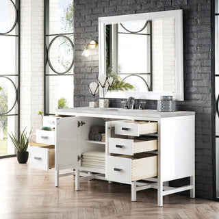 James Martin VanitiesAddison 60" Single Vanity, Glossy White w/ 3 CM Victorian Silver Quartz TopE444 - V60S - GW - 3VSLAloha Habitat