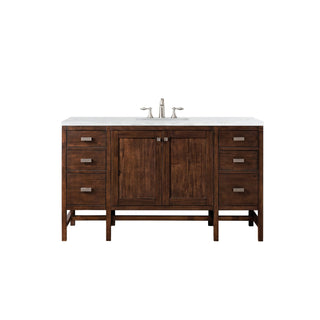 James Martin VanitiesAddison 60" Single Vanity, Mid - Century Acacia w/ 3 CM Arctic Fall Solid Surface TopE444 - V60S - MCA - 3AFAloha Habitat