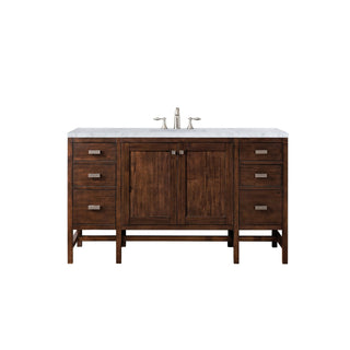 James Martin VanitiesAddison 60" Single Vanity, Mid - Century Acacia w/ 3 CM Carrara White TopE444 - V60S - MCA - 3CARAloha Habitat