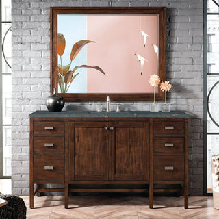 James Martin VanitiesAddison 60" Single Vanity, Mid - Century Acacia w/ 3 CM Parisien Bleu Quartz TopE444 - V60S - MCA - 3PBLAloha Habitat