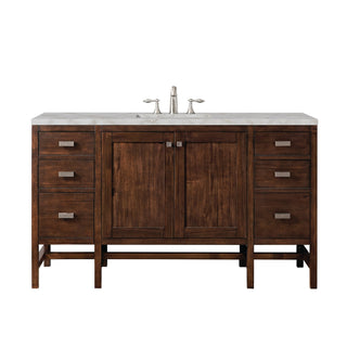 James Martin VanitiesAddison 60" Single Vanity, Mid - Century Acacia w/ 3 CM Victorian Silver Quartz TopE444 - V60S - MCA - 3VSLAloha Habitat