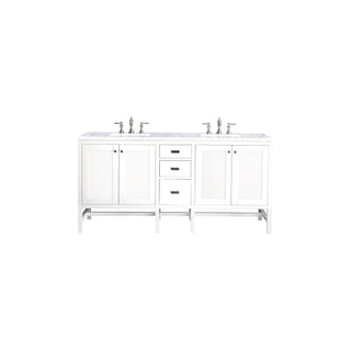 James Martin VanitiesAddison 72" Double Vanity, Glossy White w/ 3 CM Carrara White TopE444 - V72 - GW - 3CARAloha Habitat