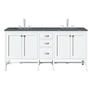 James Martin VanitiesAddison 72" Double Vanity, Glossy White w/ 3 CM Parisien Bleu Quartz TopE444 - V72 - GW - 3PBLAloha Habitat