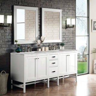 James Martin VanitiesAddison 72" Double Vanity, Glossy White w/ 3 CM Victorian Silver Quartz TopE444 - V72 - GW - 3VSLAloha Habitat