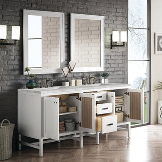 James Martin VanitiesAddison 72" Double Vanity, Glossy White w/ 3 CM Victorian Silver Quartz TopE444 - V72 - GW - 3VSLAloha Habitat