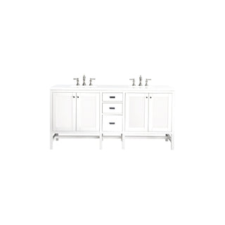 James Martin VanitiesAddison 72" Double Vanity, Glossy White w/ 3 CM White Zeus Quartz TopE444 - V72 - GW - 3WZAloha Habitat