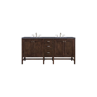 James Martin VanitiesAddison 72" Double Vanity, Mid - Century Acacia w/ 3 CM Charcoal Soapstone Quartz TopE444 - V72 - MCA - 3CSPAloha Habitat