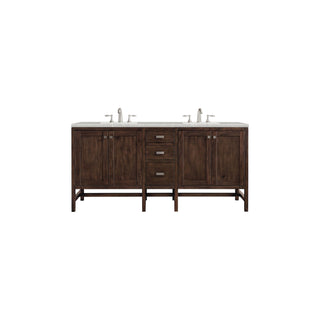 James Martin VanitiesAddison 72" Double Vanity, Mid - Century Acacia w/ 3 CM Eternal Serena Quartz TopE444 - V72 - MCA - 3ESRAloha Habitat