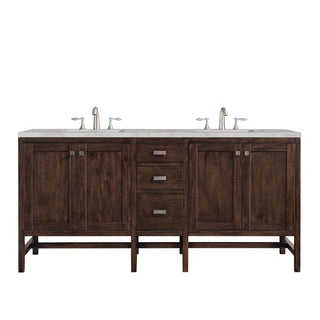 James Martin VanitiesAddison 72" Double Vanity, Mid - Century Acacia w/ 3 CM Victorian Silver Quartz TopE444 - V72 - MCA - 3VSLAloha Habitat