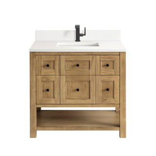 James Martin VanitiesBreckenridge 36" Single Vanity, Light Natural Oak w/ Single Hole 3 CM White Zeus Top & Backsplash330 - V36 - LNO - 1WZAloha Habitat