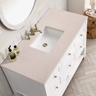 James Martin VanitiesBreckenridge 48" Single Vanity, Bright White w/ 3 CM Eternal Marfil Top330 - V48 - BW - 3EMRAloha Habitat
