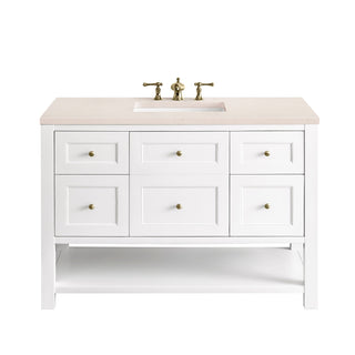 James Martin VanitiesBreckenridge 48" Single Vanity, Bright White w/ 3 CM Eternal Marfil Top330 - V48 - BW - 3EMRAloha Habitat