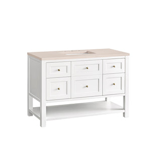 James Martin VanitiesBreckenridge 48" Single Vanity, Bright White w/ 3 CM Eternal Marfil Top330 - V48 - BW - 3EMRAloha Habitat
