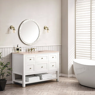 James Martin VanitiesBreckenridge 48" Single Vanity, Bright White w/ 3 CM Eternal Marfil Top330 - V48 - BW - 3EMRAloha Habitat