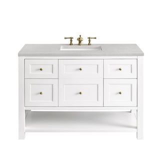 James Martin VanitiesBreckenridge 48" Single Vanity, Bright White w/ 3 CM Eternal Serena Top330 - V48 - BW - 3ESRAloha Habitat