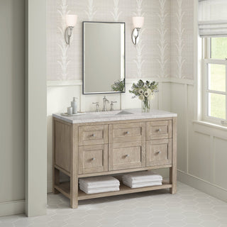 James Martin VanitiesBreckenridge 48" Single Vanity, Whitewashed Oak w/ 3 CM Eternal Jasmine Pearl Quartz Top330 - V48 - WWO - 3EJPAloha Habitat
