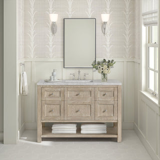 James Martin VanitiesBreckenridge 48" Single Vanity, Whitewashed Oak w/ 3 CM Eternal Jasmine Pearl Quartz Top330 - V48 - WWO - 3EJPAloha Habitat