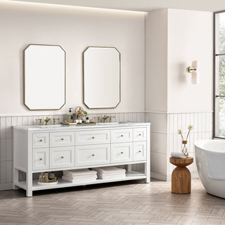 James Martin VanitiesBreckenridge 72" Double Vanity, Bright White w/ 3 CM Arctic Fall Top330 - V72 - BW - 3AFAloha Habitat