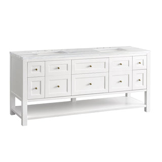 James Martin VanitiesBreckenridge 72" Double Vanity, Bright White w/ 3 CM Arctic Fall Top330 - V72 - BW - 3AFAloha Habitat